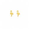 Aretes pequeños flamenco dorado