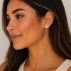 Aretes pequeños gatito dorado