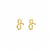 ARPID1005-1 Aretes pequeños diseño infinito dorado