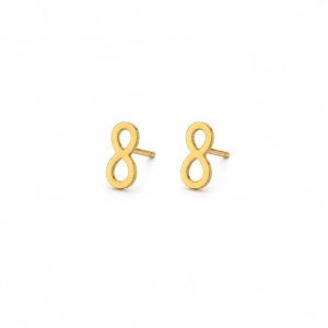 Aretes pequeños diseño infinito dorado