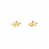 Aretes pequeños serpiente dorado