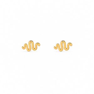 Aretes pequeños serpiente dorado