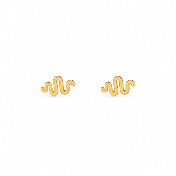 Aretes pequeños serpiente dorado