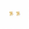 Aretes pequeños diseño tijera dorado