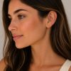Aretes pequeños diseño trebol 4 hojas dorado