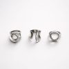 Juego de anillos formas organicas,curvas,geometrico plateado (3)