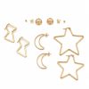 Juego aretes varios diseños dorado