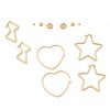 Juego aretes varios diseños dorado