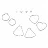 JARVDP1001-1 Juego aretes varios diseños plateado