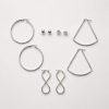 JARVDP1001-2 Juego aretes varios diseños plateado