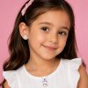 Juego cadena arete diseño conejo plateado para niña