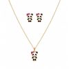 Juego cadena arete de panda con lazo rosa para niñas